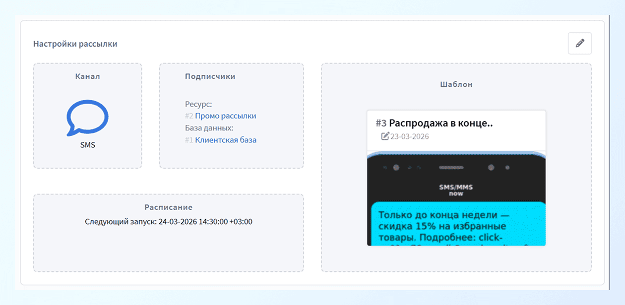 Настройка SMS-рассылки в Altcraft
