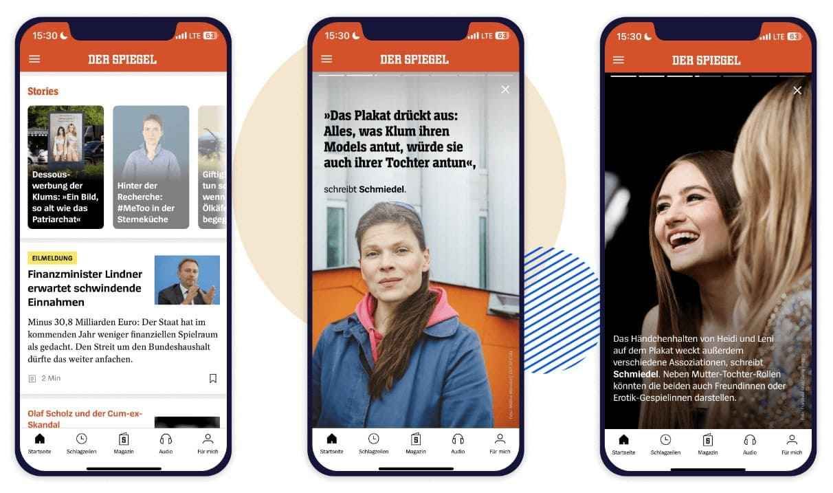 Le célèbre média Der Spiegel annonce les nouvelles par le biais d'articles.