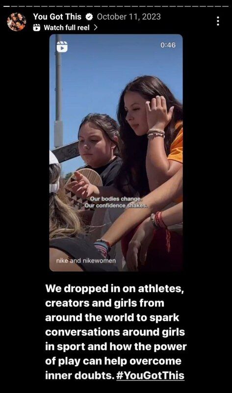 Stories example from Nike