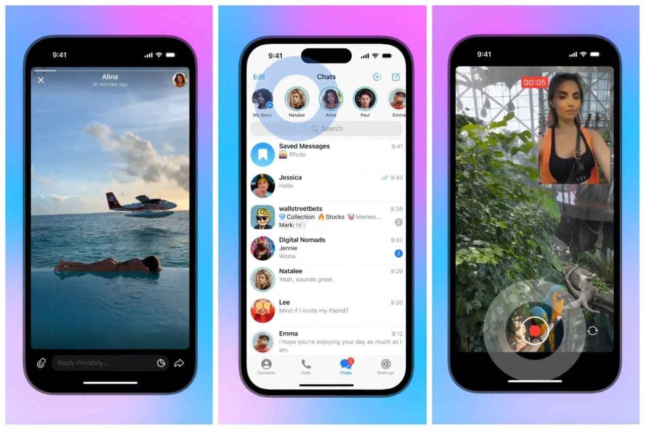 Exemple d'histoires sur Telegram