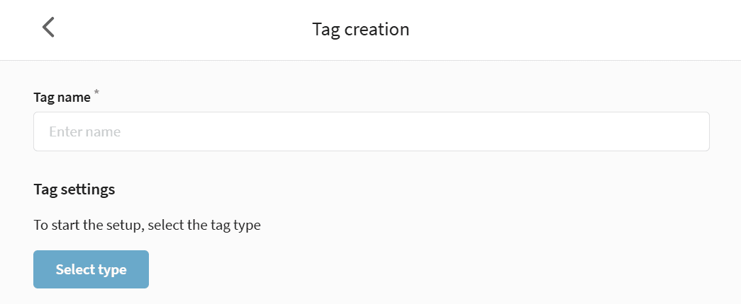 Create tag & set conditions