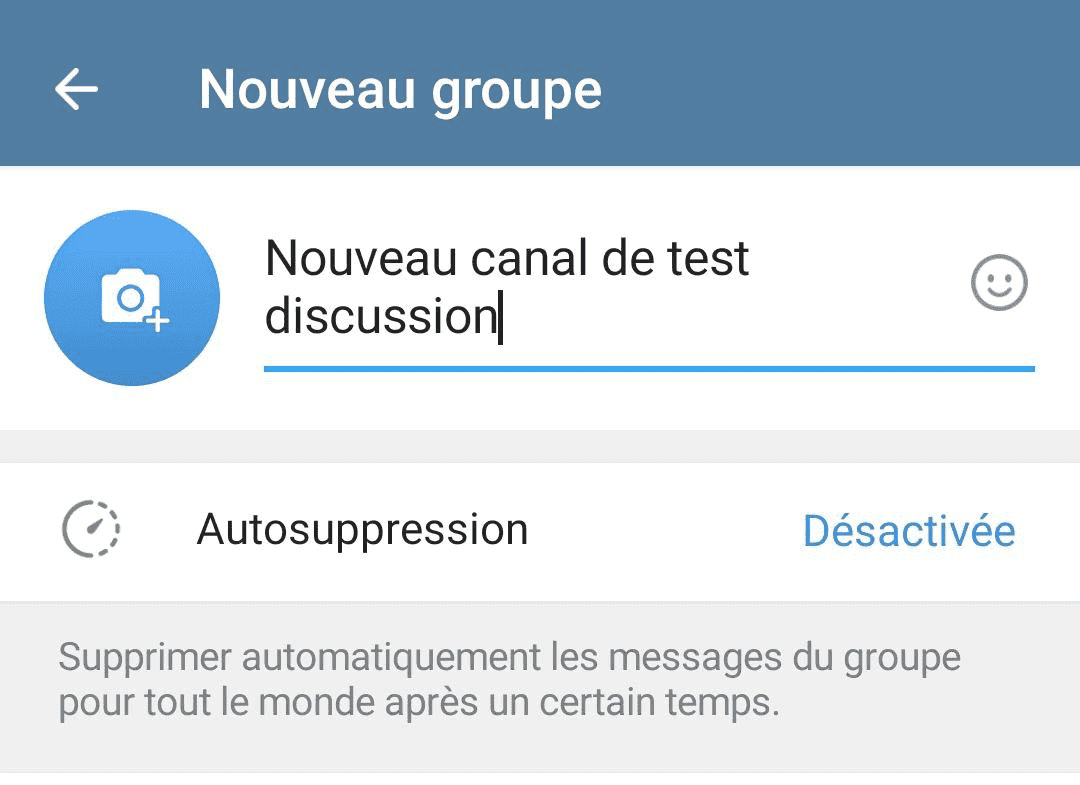 Nommez le groupe sur Telegram