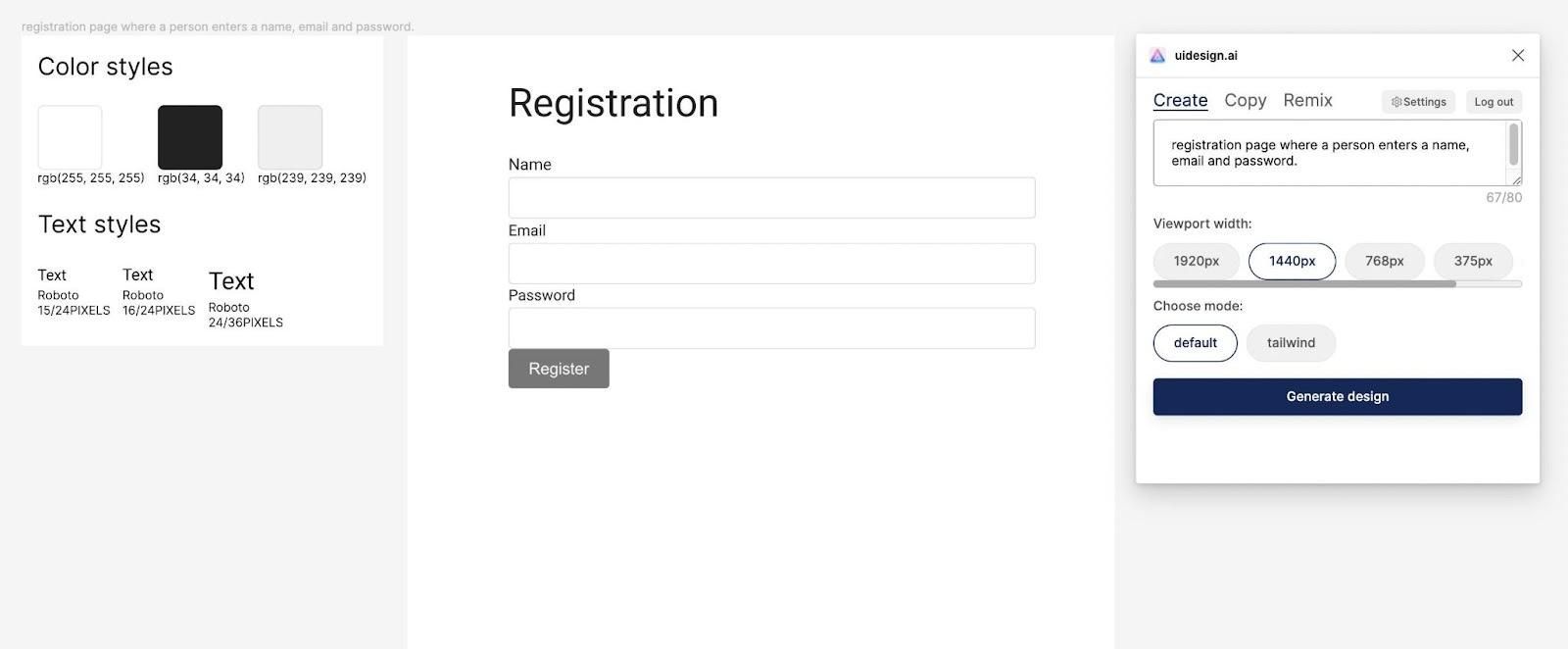 Exemple de génération d'interface