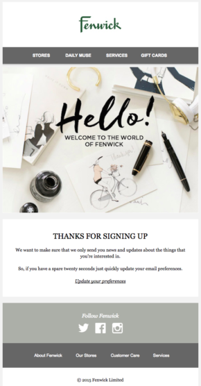 Emails de salutation