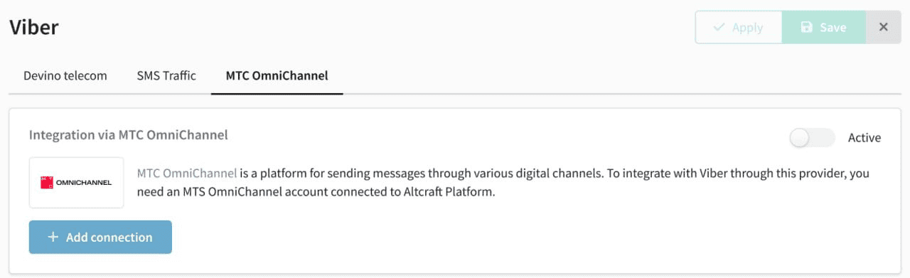 Intégration via MTS OmniChannel