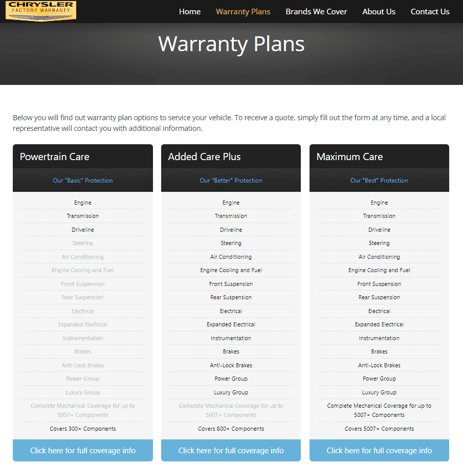 Extended warranty