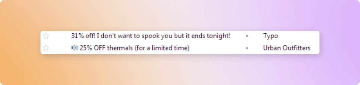 Urgency in email subject lines