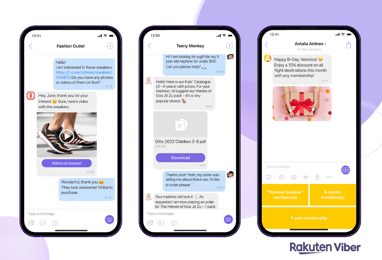 Example of personalization in Viber