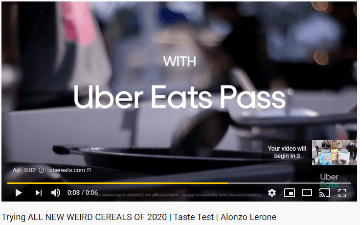 Video ads from Uber