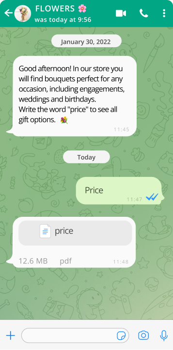 Inform the customer about prices