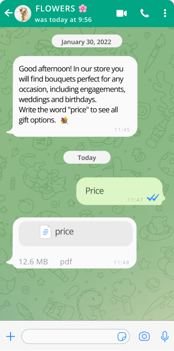 messages WhatsApp de l'entreprise