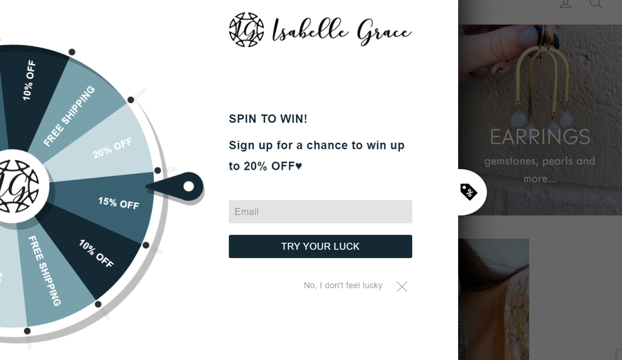 A spin-to-win widget