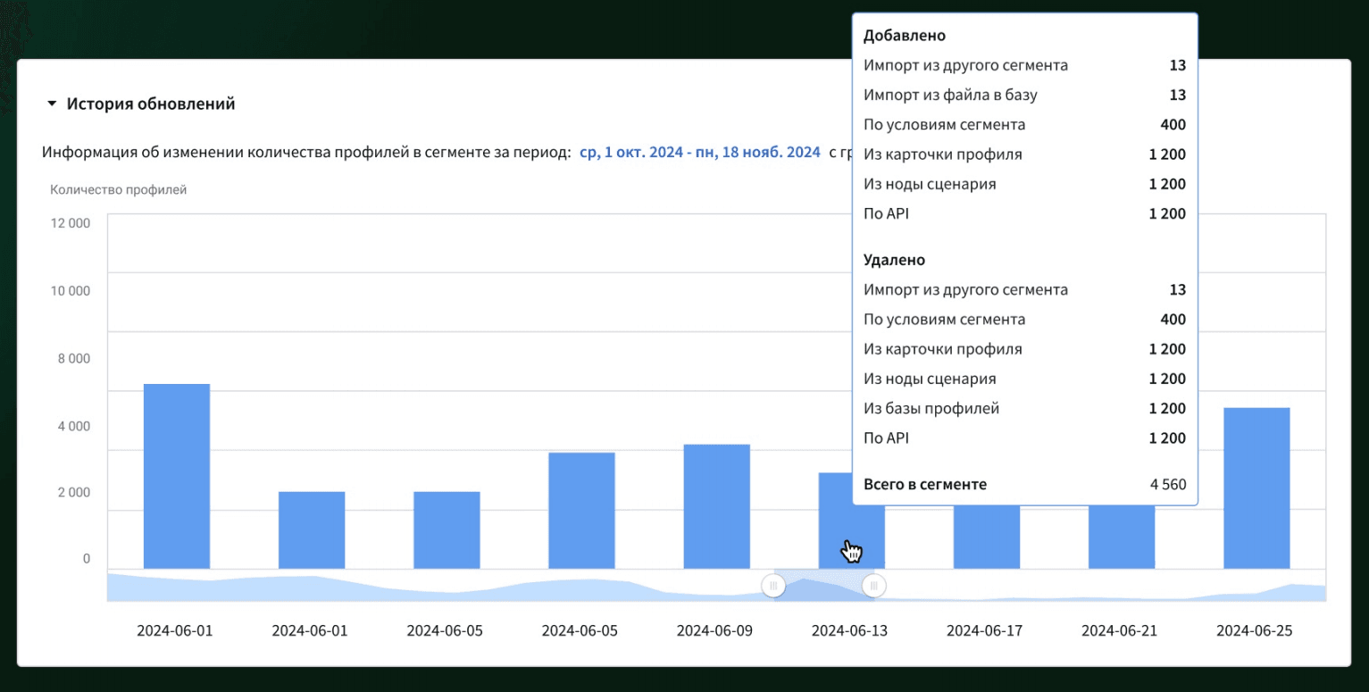 Журнал ручных обновлений